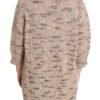 Beige Oversized V-Neck Knitted Sweater