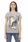 Gray Cotton Women T-Shirt