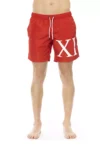 Red Polyester Men's Swim Short
