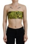 Chic Yellow Graphic Cropped Top