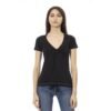 Black Cotton Women T-Shirt