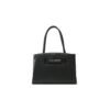 Chic Ebony Tote with Silver Logo Accent