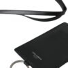 4570591.jpg Black Calf Leather Lanyard Logo Card Holder Men Wallet