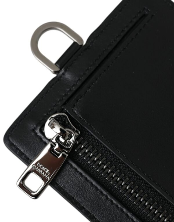 4570592.jpg Black Calf Leather Lanyard Logo Card Holder Men Wallet