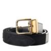 Black White Patchwork Gold Metal Buckle Belt
