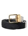 4571366.jpg Black White Patchwork Gold Metal Buckle Belt