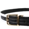Black White Patchwork Gold Metal Buckle Belt