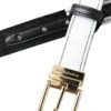 Black White Patchwork Gold Metal Buckle Belt