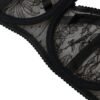Black Floral Lace Nylon Balconcino Bra Underwear