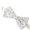 White Black Polka Dot Polyester Bow Tie Men