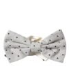 White Black Polka Dot Polyester Bow Tie Men