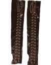 Brown Acetate Lace Up Fingerless Gloves