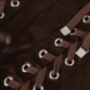 Brown Acetate Lace Up Fingerless Gloves