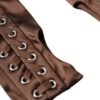 Brown Acetate Lace Up Fingerless Gloves
