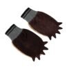 Beige Acrylic Knitted Fur Wrist Mitten Gloves