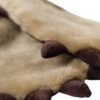 Beige Acrylic Knitted Fur Wrist Mitten Gloves