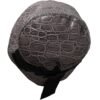 Black Gray Patterned Leather Bucket Hat