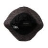 Black Gray Patterned Leather Bucket Hat