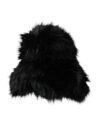Black Faux Fur Womens Bucket Hat