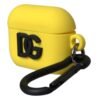 Yellow Silicone Logo Embossed Airpods Case
