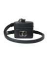 Black DG Logo Leather Silver Metal Airpods Case