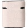 Light Pink Leather Metal Logo Plaque Airpods Case