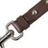 Brown Plain Leather Silver Brass Keyring Holder Keychain