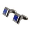 Silver Plated Brass Pin Crystal Cufflinks