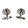 Silver Plated Brass Round Pin Men Cufflinks