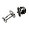 Silver Plated Brass Round Pin Men Cufflinks