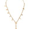 Gold Tone Chain Brass Beaded Statement Sicily Necklace