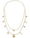 Gold Tone Chain Brass Charm Statement Sicily Necklace