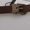 4594340.jpeg Cream Beige Gold Buckle Waist Leather Belt
