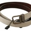 4594341.jpeg Cream Beige Gold Buckle Waist Leather Belt