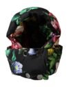 Black Floral Print Whole Head Wrap Hat