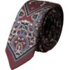 4611572.jpg Bordeaux Printed 100% Silk Adjustable Men Tie