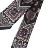 Black Printed 100% Silk Adjustable Men Tie