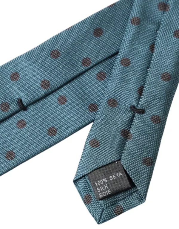4634761.webp Green Black Polka Dot Silk Adjustable Men Tie