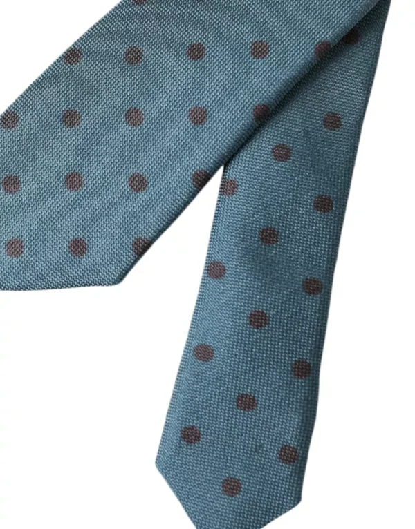 4634764.webp Green Black Polka Dot Silk Adjustable Men Tie