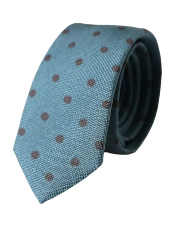 4634765.webp Green Black Polka Dot Silk Adjustable Men Tie