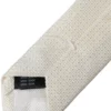 4634805.webp Off White Patterned Silk Classic Adjustable Tie