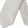 4634806.webp Off White Patterned Silk Classic Adjustable Tie