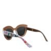 Multicolor Wood Crystal Brass Frame Floral Hand Paint Sunglasses