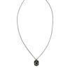 Sterling Silver 925 Chain Bar Gem Pendant Logo Necklace