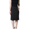 Black Cotton Sheath Knee Length Dress