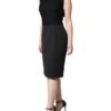 Black Cotton Sheath Knee Length Dress