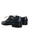 Navy Blue Leather Derby Dress Formal Shoes