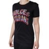 Black Cotton Logo Print Round Neck T-shirt