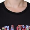 Black Cotton Logo Print Round Neck T-shirt
