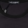 Black Cotton Logo Print Round Neck T-shirt